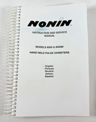 Nonin 8500 and 8500M Hand Held Pulse Oximeters Instruction and Service Manual