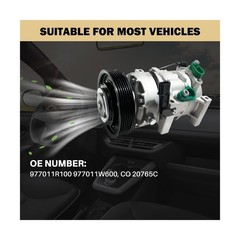Air Conditioner AC Compressor Fits for Hyundai Accent 1.6L 2012-2017, for Kia…