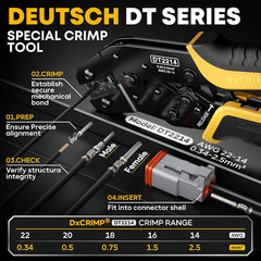 Deutsch DT Series Connector Crimping Tool Kit, 2/3/4/6 Pin Waterproof Automotive