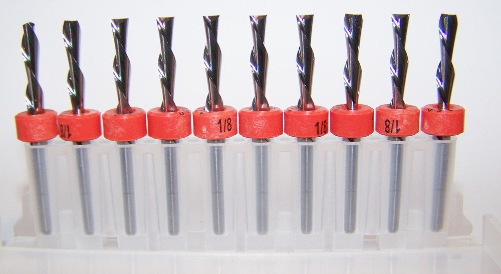 (10) – 1/8″(.1250″) CARBIDE 2 FLUTE ENDMILLS, SOFT PLASTIC DOWNCUT 1650.1250.500