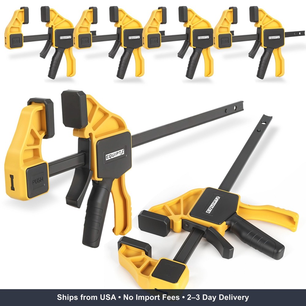 6 Pack Bar Clamps for Woodworking – 2 Pcs 12″ & 4 Pcs 6″ Quick Grip Clamps Set w