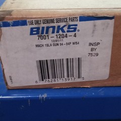 Binks Mach 1SLA HVLP Spray Gun 94-94P W/54 7001-1204-4 adjustable fluid inlet.