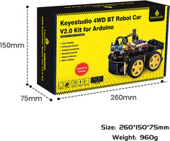 Smart Car Kit,4Wd Programmable DIY Starter Kit for Arduino for Uno R3,Electronic