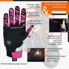 Touchscreen Full Finger Motorcycle Gloves for BMX, MTB, and OffRoad Riding