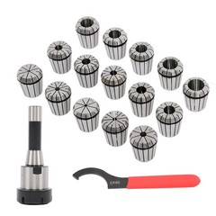 ER40 Collet 15 Pcs Set R8 Shank Chuck Tools For Milling Machine, Lathe, Drilling