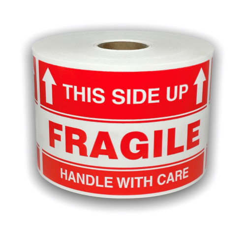 3X5,THIS SIDE UP/FRAGILE/HANDLE WITH CARE, 500 labels per roll, 1-12 Rolls