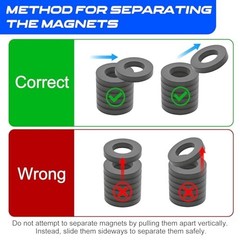 Large Magnet – Grade 10 Big Magnets Heavy Duty, OD60 x ID32 x 10mm Strong Round