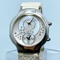 797 Philip Stein TESLAR Dual Time Shell Diamond Watch
