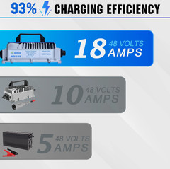 DCHOUSE 48V 100Ah Lithium Golf Cart Battery + 48V 18A Charger Trolling Motor RV
