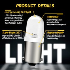 10pcs Miniature Bayonet 9mm BA9S LED Bulb BA9 Indicator Pilot Light 120V White