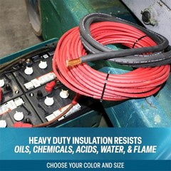 TEMCo 2 AWG 25 Ft Black + 25 Ft Red Welding Cable