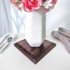 Plymor Solid Walnut Square Wood Display Base, 6.875″ W x 6.875″ D x 0.75″ H