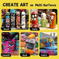 12 Colors Jumbo Markers, 15mm Jumbo Felt Tip, Acrylic Paint Markers for Rock
