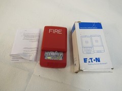ELSTR Eaton Eluxa strobe, LED, wall, red, clear lens, 15/30/75/110/135/185 cd