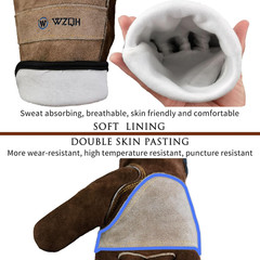 Leather Work Gloves XL Cowhide Gardening Welding Construction Farm Heavy Duty