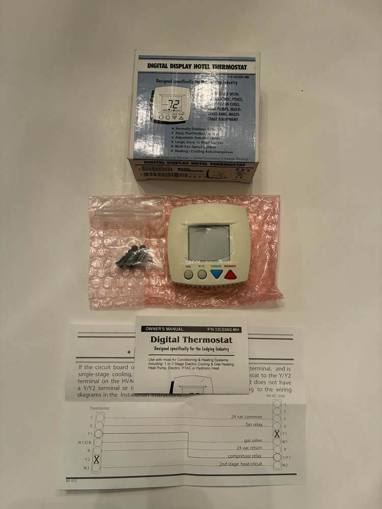 Digital Hotel Motel Residential PTAC Thermostat New In Box Carrier
