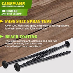 [Pack of 50] #14 x 6 Wood Structural Lag Screws, Black Coated x 6″,