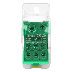 Ukk125 Din Rail Distribution Box Rise Card Slot C45 690V 125A Green Box