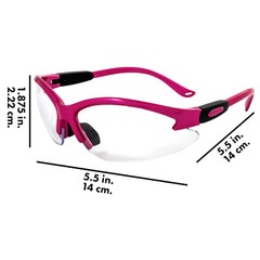 Global Vision Cougar Hot Pink Safety Glasses with Clear Lenses