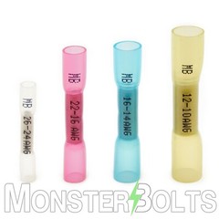 Heat Shrink Butt Crimp Connectors, Waterproof Electrical Terminals, MonsterBolts
