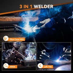 3IN1 MIG Welder 130A 110V Flux Core Gasless Portable for Home DIY Stick Lift Tig
