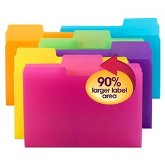 SuperTab Top Tab File Folders 1/3-Cut Tabs Assorted Letter Size 0.75″ Expansion