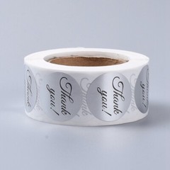 Thank You SILVER Sticker Labels 500 each per roll Great for Orders Crafts & Fun