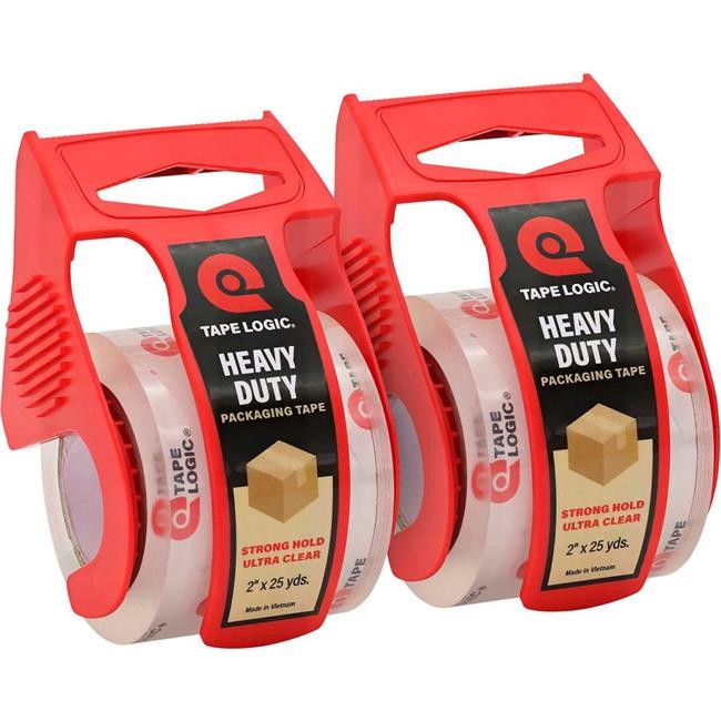 Tape Logic Sealing Tape with Dispenser 2×25 yards – 2.6 Mil – Crystal Clear -…