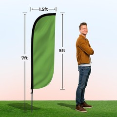 Lookourway Feather Flag Pole Kit – 7 Feet Tall Advertising Flag Banner