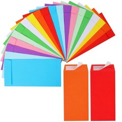 Colorful Cash Envelopes 120 Pack 3.5 X 6.5 Inch – Money Envelopes for Cash, 80 G