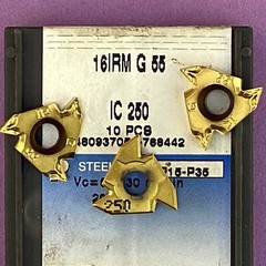 3pc ISCAR 16 IRM G 55 Carbide Threading Inserts: IC250 55 deg🎯Machinist