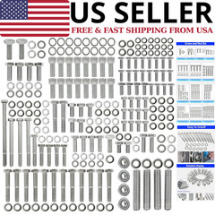 Stainless Steel Hex Bolt Kit for Ford 260 289 302 Engines – 228 Pcs Nuts & Bolts