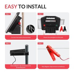 S2500 2.2 Joule Solar Fence Charger, 60 Miles Solar Electric Fence Charger for L
