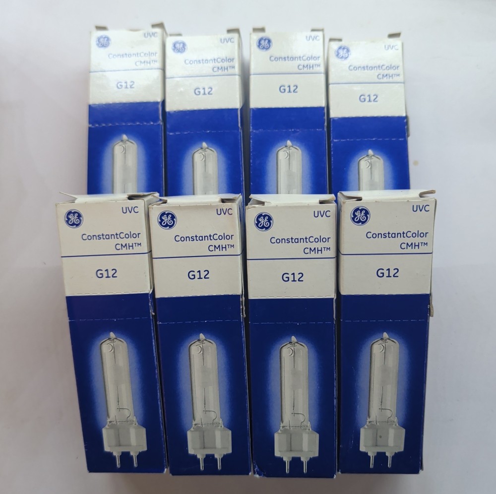 8x GE Constant Color CMH UVC Lamp 150W T6 G12 Bi-Pin Clear Bulb High CRI NOS