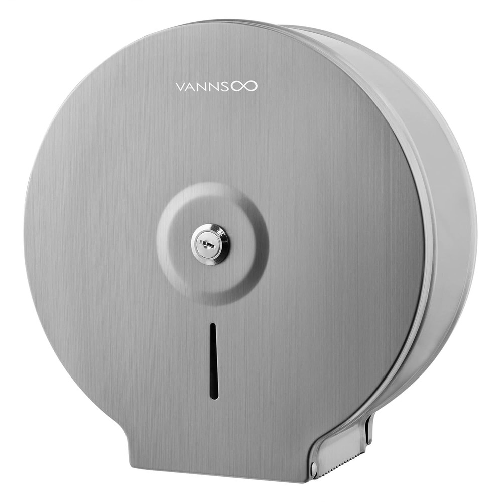 VANNSOO Commercial Jumbo Toilet Paper Dispenser Wall Mount 9 Inch Roll Brushed