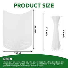 Poultry Shrink Bags,100 Pack,13x18Inches Clear Poultry Heat Shrink Wrap Chick…