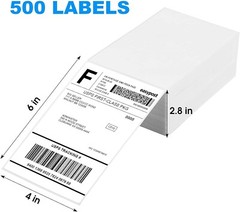 500 Fanfold 4″x6″ Direct Thermal Shipping Labels for Zebra & Rollo Printers