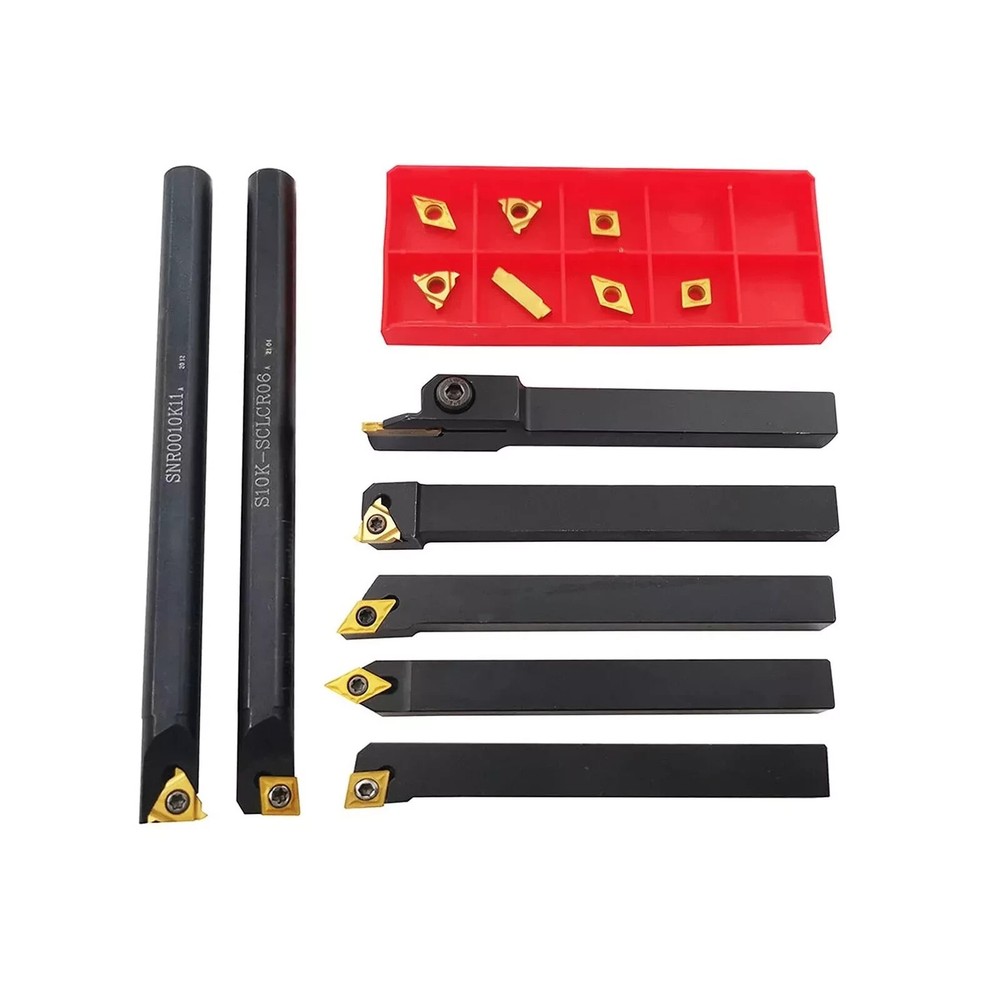 21PCS 3/8 ” 10mm Shank Indexable Carbide Lathe Turning Insert Tool Holder