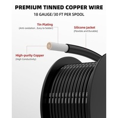 18AWG Silicone Stranded Copper Wire Kit 30ft Each Color Tinned Flex 600V New