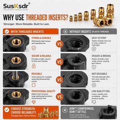 Brass Heat Set Threaded Inserts Kit Metric Assortment Knurled Nuts 3D Printing 5