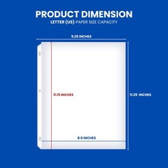 50 Sheet Protectors 8.5 x 11 for 3 Ring Binder, Heavy Duty Clear Page Protect…