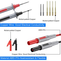 21pcs Multimeter Test Lead Kit Alligator Clip Back Prob Wire Tool for Automotive