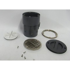 Oatey True Set Adjustable PVC In Floor Drain TP432N 4″ w/5″ Round NI BR STR RG