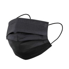 50 FFG All-Black Disposable Face Masks 3 Ply Non Medical