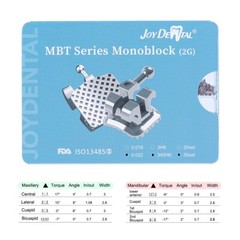 AZDENT 50 Set Dental Orthodontic MIM Monoblock Brackets Brace MBT/Roth Hooks