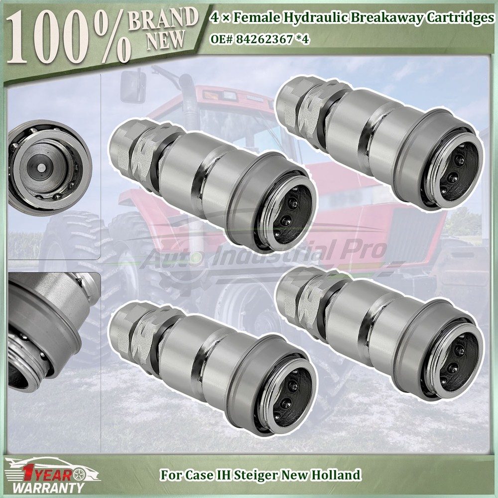 4PCS NEW Hydraulic Breakaway Cartridge Female 84262367 For Case IH 7120 7110