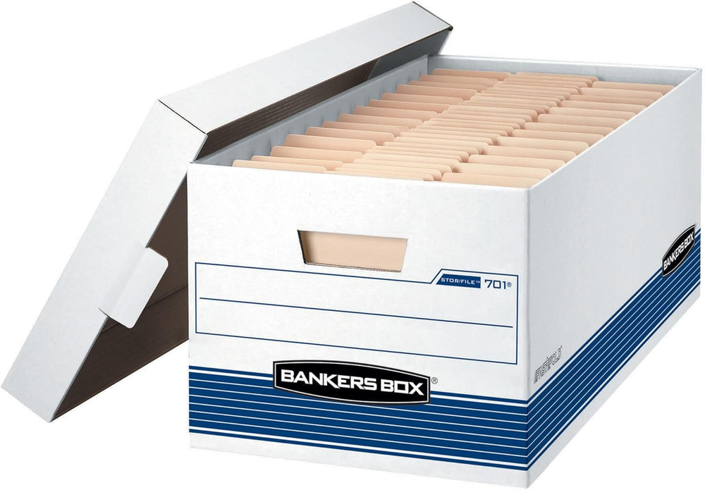 20 Pack STOR/FILE Medium-Duty File Storage Boxes, Fastfold, Lift-Off Lid, Letter