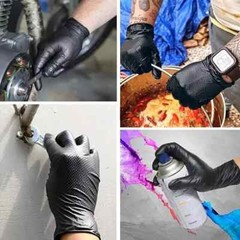 8 Mil Black Heavy Duty Thick Nitrile Industrial Gloves Case 1000 PC New S M L XL