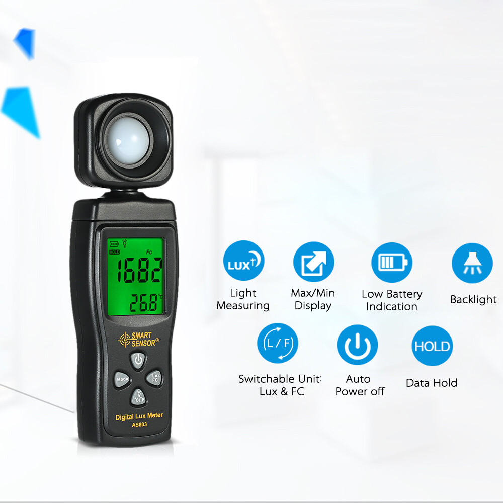 Mini Digital Lux Meter Luminometer Photometer Luxmeter Light Meter 0-200000Lux