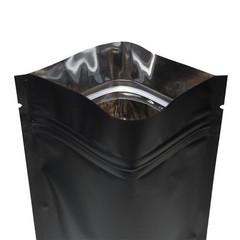 Variety of Sizes for 100pcs Matte Black Metallic Foil Stand-Up Resealable Bags